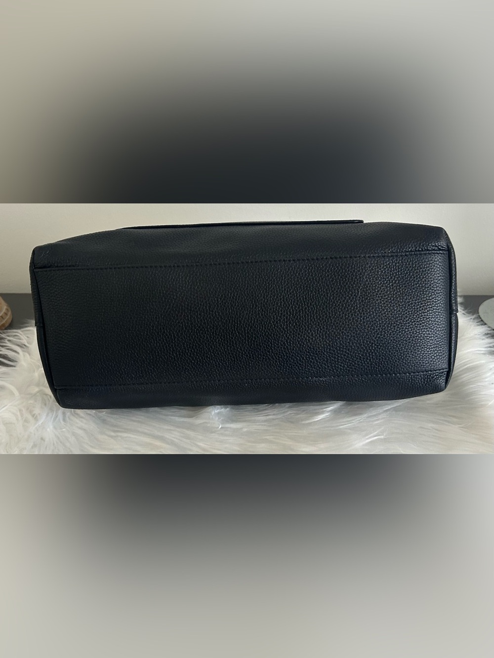 Tory Burch Black Pebbled Leather Chain Tote Shoulder Bag Large everyday purse - Picture 10 of 11